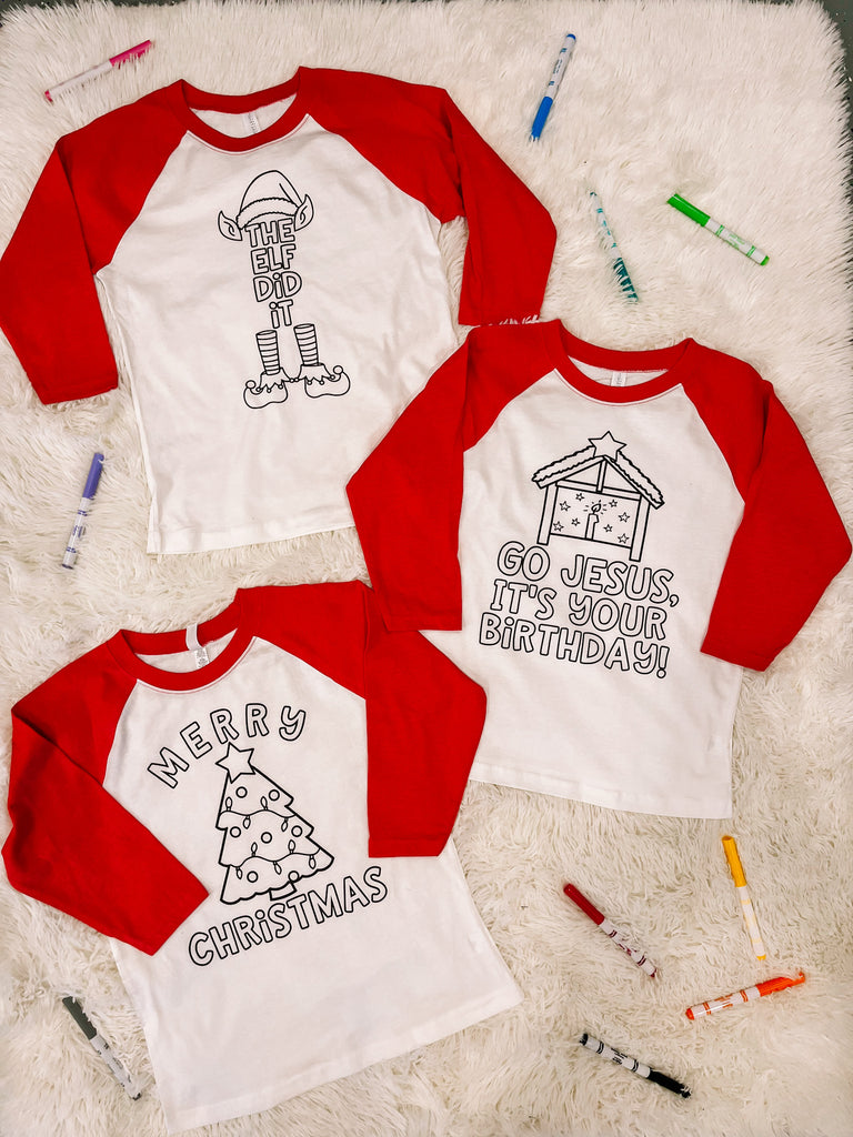 Christmas Coloring Shirt Kits