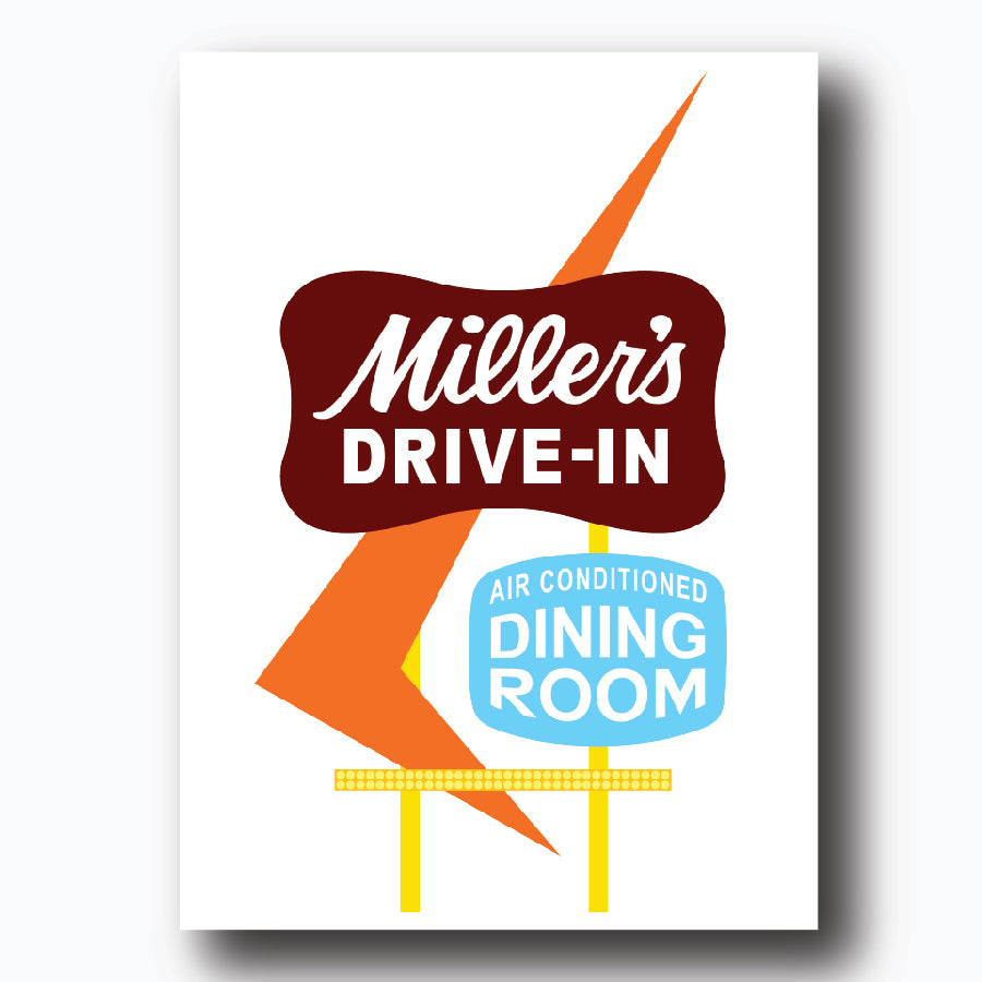 Miller's Drive In Sticker